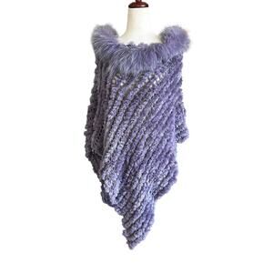 Paula Lishman Purple Dyed Beaver Fox Fur Aspen Poncho Women's Size One Size